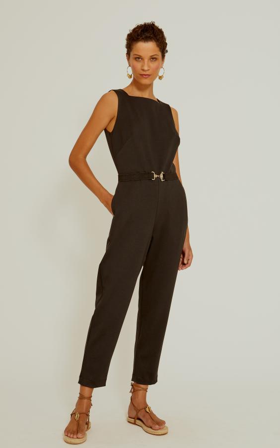 Black Belted Jumpsuit