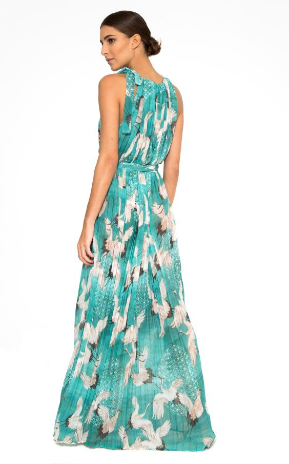 Naomi Pleated Long Dress