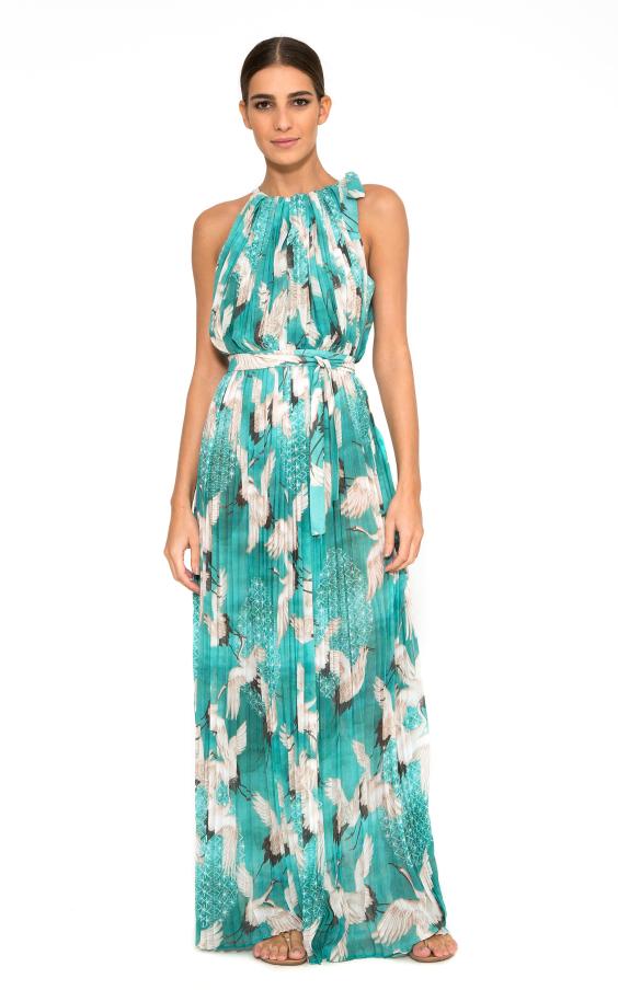 Naomi Pleated Long Dress