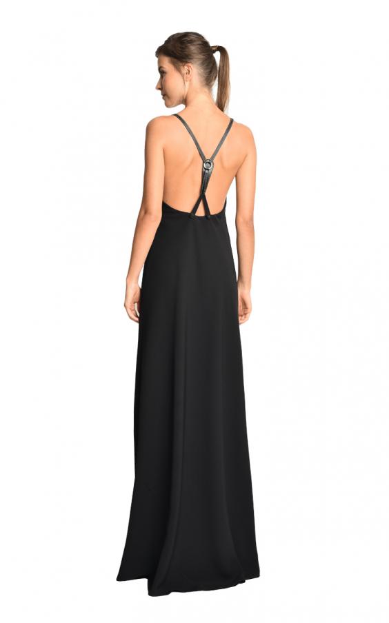 Black Saddlery Long Dress 