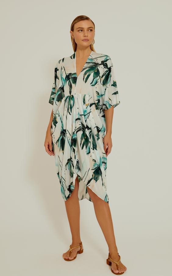 Zaire V-Neck Belted Kaftan