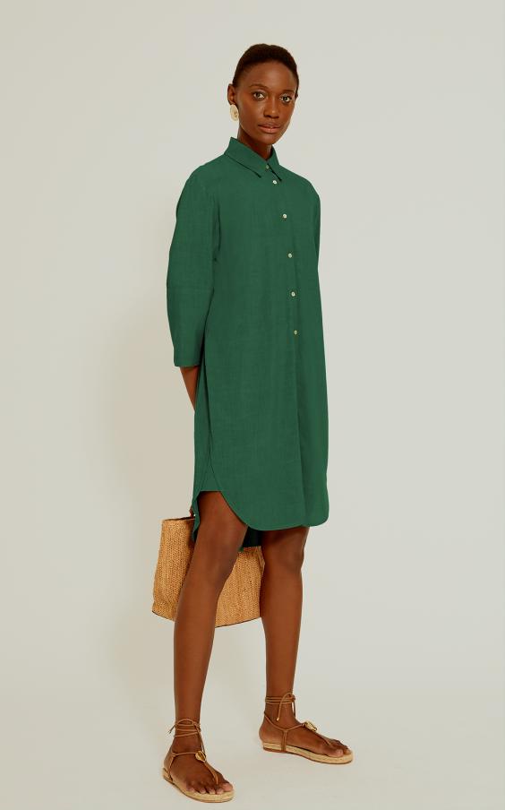 Brunswick Green Basic Shirt Dress