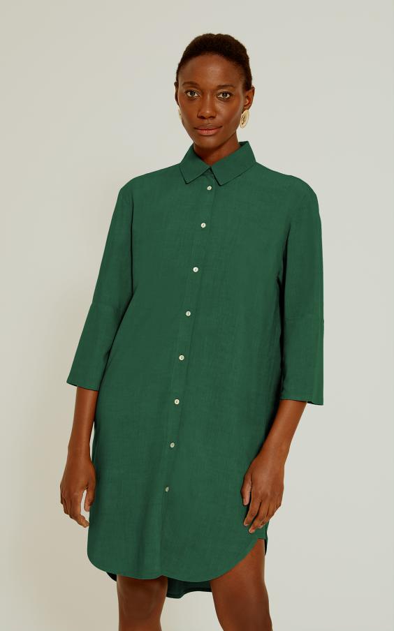 Brunswick Green Basic Shirt Dress