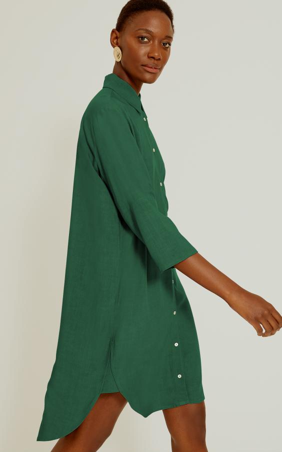 Brunswick Green Basic Shirt Dress