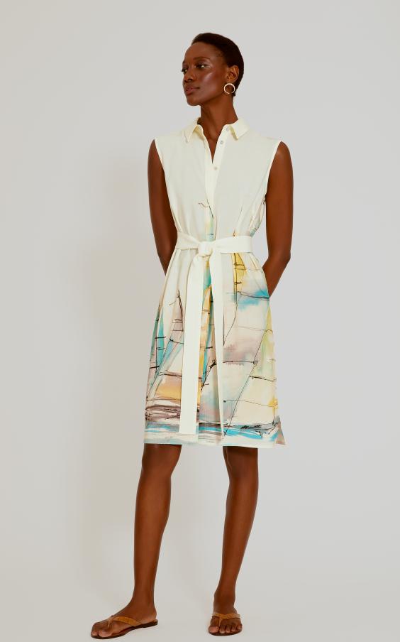 Sailboat Midi Shirt Dress