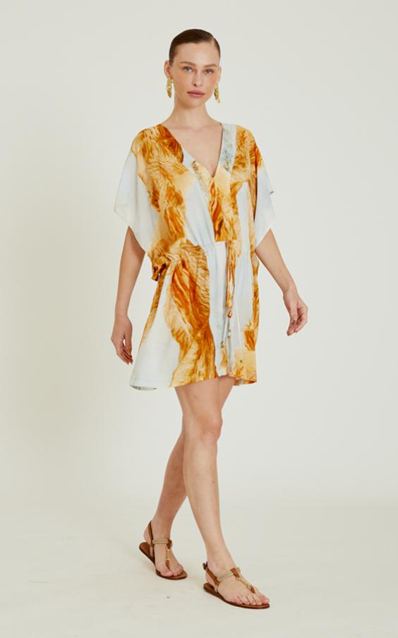 Petal Mini Sleeves Beach Kaftan