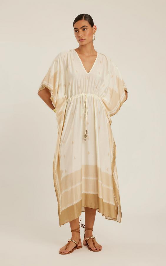 SAND IKAT V NECKLINE KAFTAN