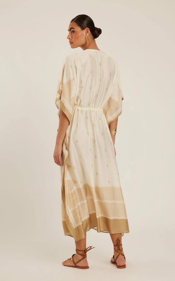 SAND IKAT V NECKLINE KAFTAN
