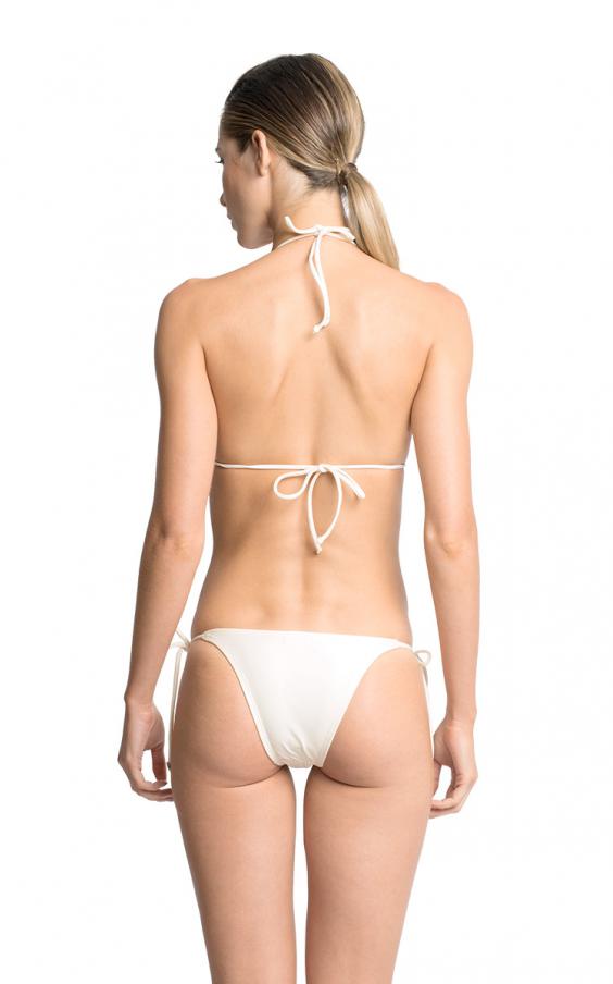 Off White String Whelk Halter Bikini