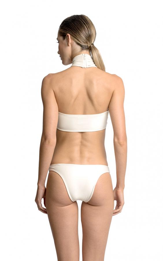 Off White Neck Straps Athletic Bikini