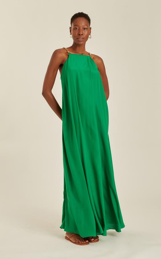 VERDANT FRONT PLEAT DRESS
