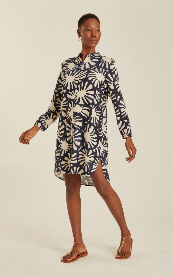 SUNFLOWER BACK PLEAT BASIC CHEMISIER DRESS