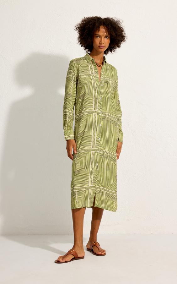 LABYRINTH BACK PLEAT LONG CHEMISIER