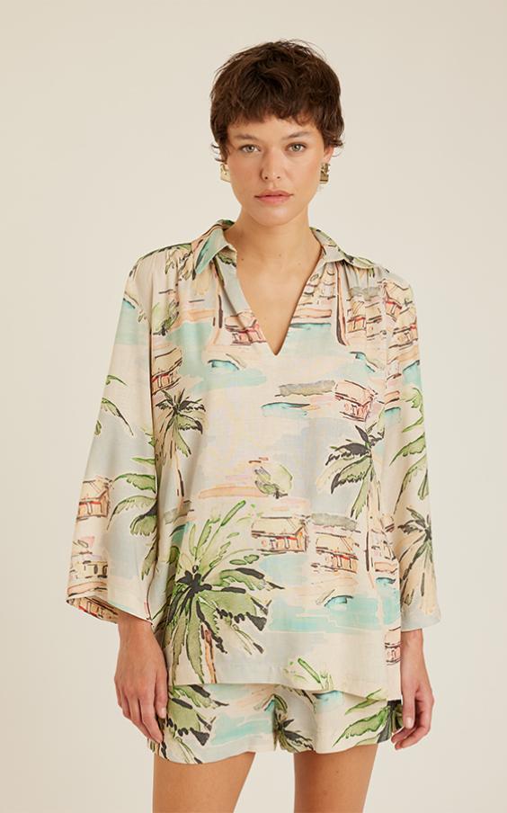 ITACARÉ SIDE SLIT TUNIC BLOUSE