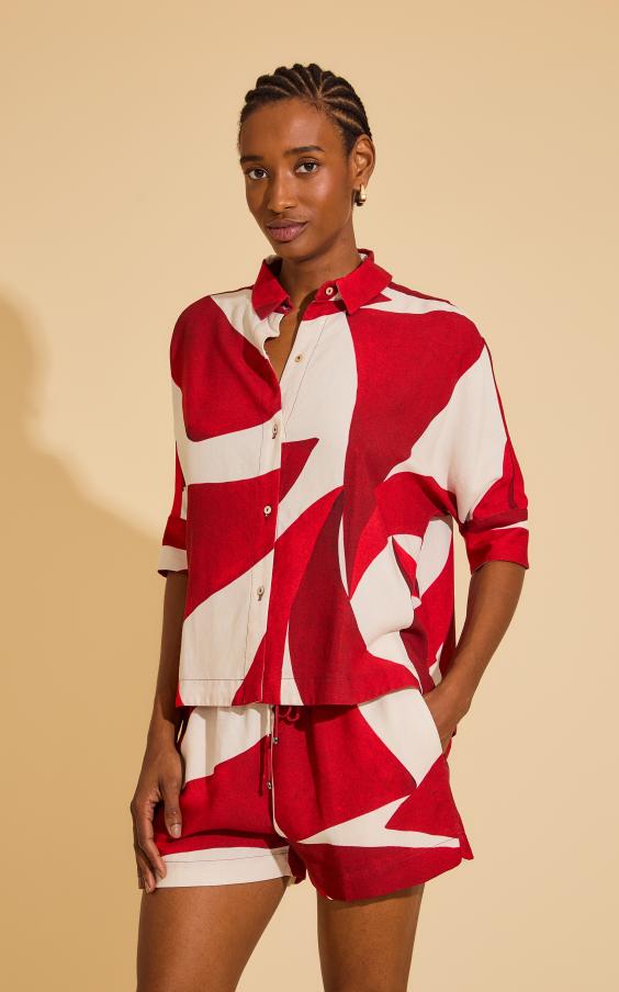 GEOMETRIC OVERSIZED SHIRT