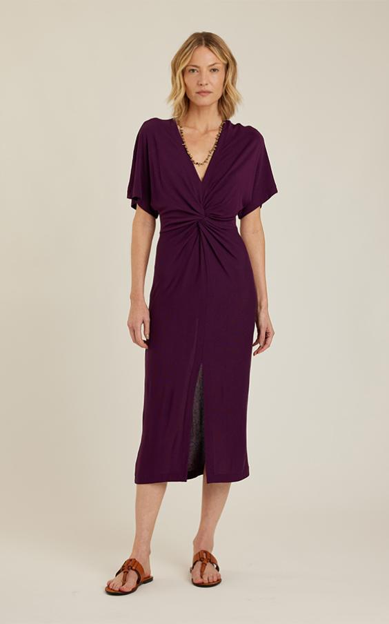 PLUM V NECK COVER UP