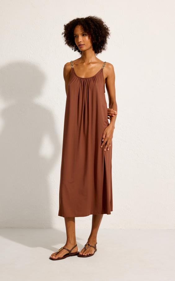 CAPPUCINO BROWN CHAIN DRESS