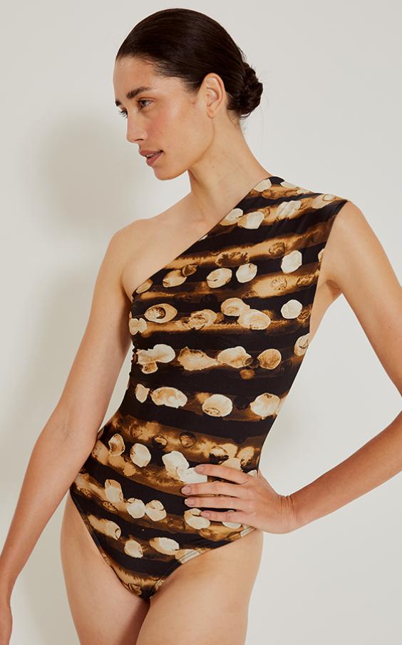 Rain Draped One Shoulder Maillot