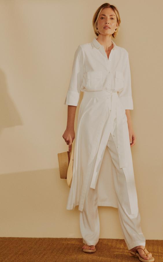 Off White Utilitarian Pocket Shirt Dress