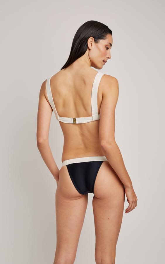 Black / Off White Bicolor Triangle Waistband Bikini