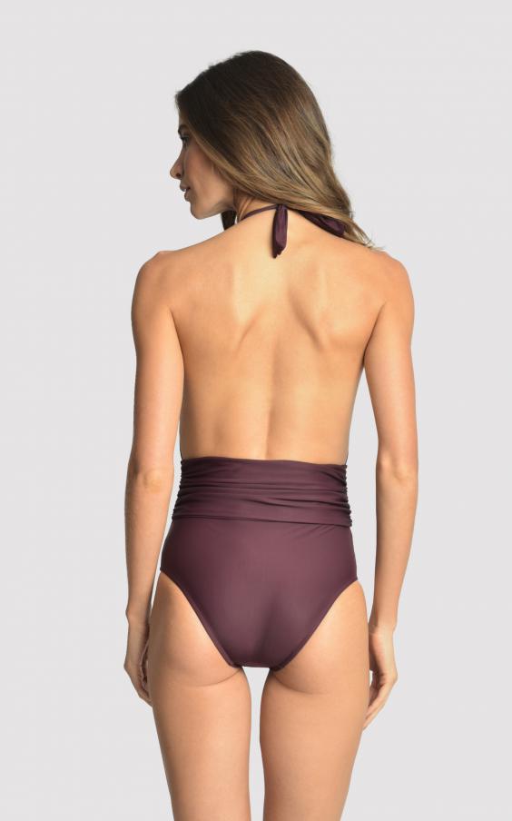 Eggplant Deep V Maillot 