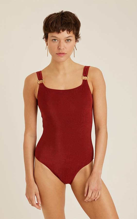 CINNAMON EMBELLISHED CLASSIC ONE PIECE