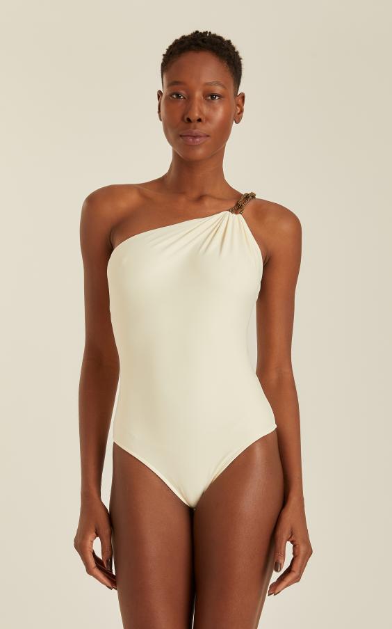 OFF WHITE CHAIN SHOULDER ONE PIECE