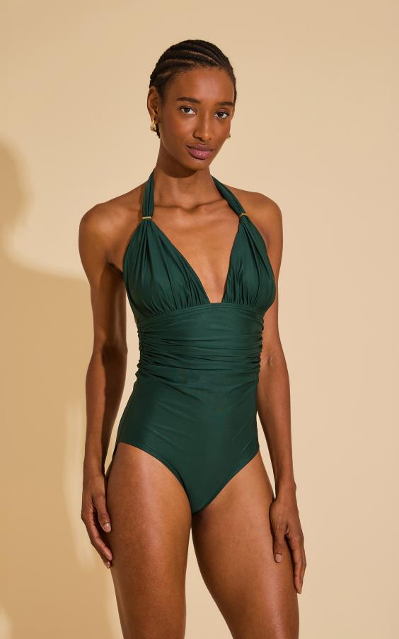 PINE ADJUSTABLE HALTER ONE PIECE