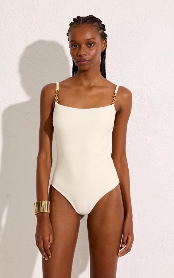 OFF WHITE ATHLETIC STRAP DETAIL ONE PIECE
