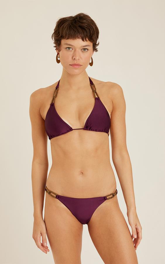 PLUM CHAIN HALTER BIKINI 