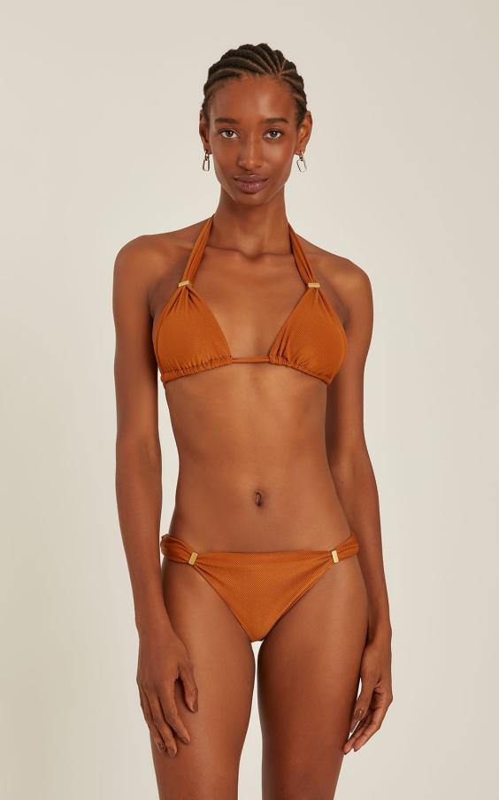 HAZELNUT ADJUSTABLE HALTER BIKINI