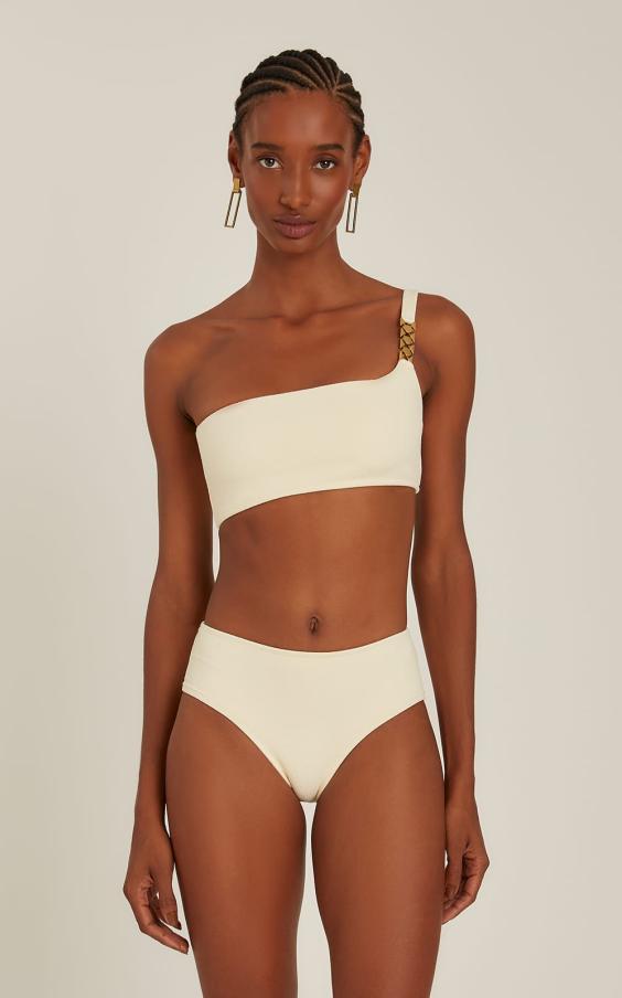 OFF WHITE ONE SHOULDER DETAIL BIKINI