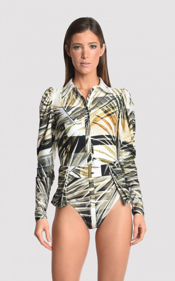 Breeze Utilitarian Long Sleeve Runway Maillot 