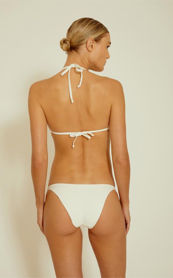 Off White Embellished Triangle Bikini