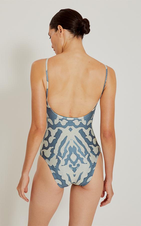 Ottoman High Neck Halter Maillot