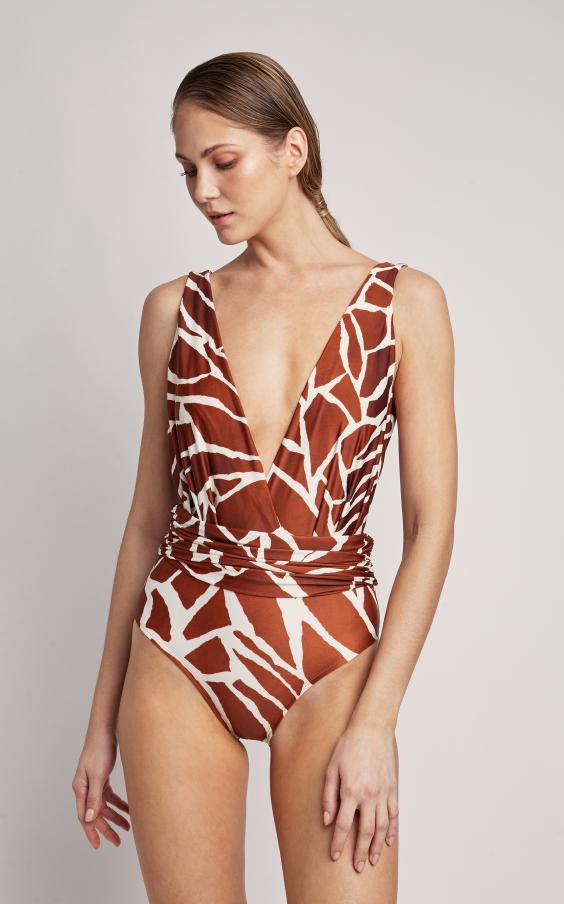 Giraffe Cachecoeur Ruched Maillot