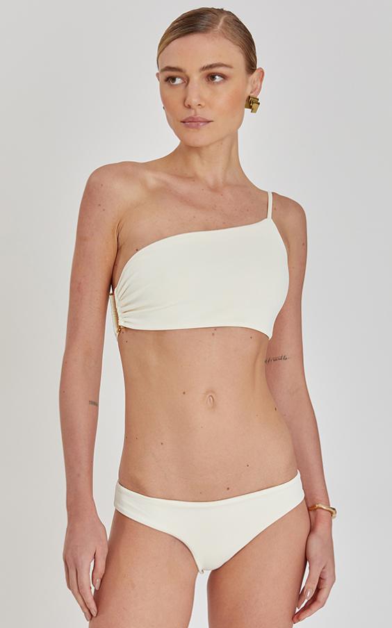 OFF WHITE GEOMETRIC SHOULDER ATHLETIC BIKINI