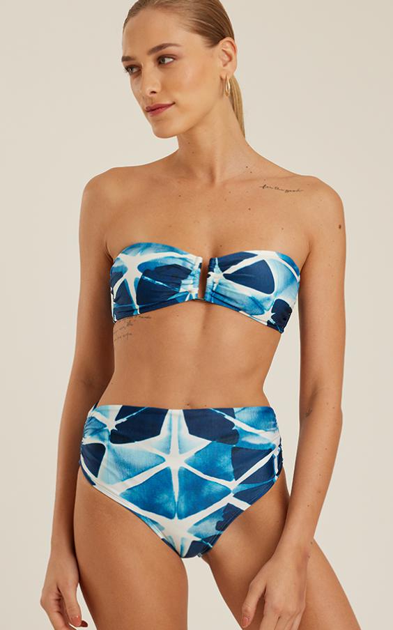 NILA RECYCLED BANDEAU RUCHED HW BIKINI 