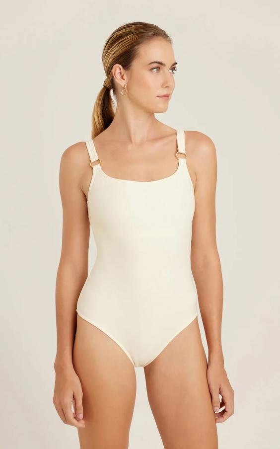 OFF WHITE EMBELLISHED CLASSIC ONE PIECE