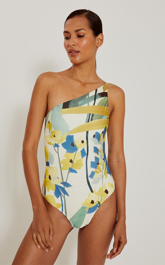 Giardino Geometric One Shoulder Maillot