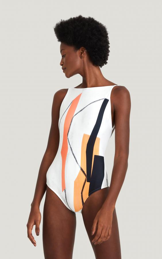 Abstract New Athletic One Piece