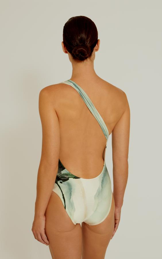 Zaire Draped One Shoulder One Piece