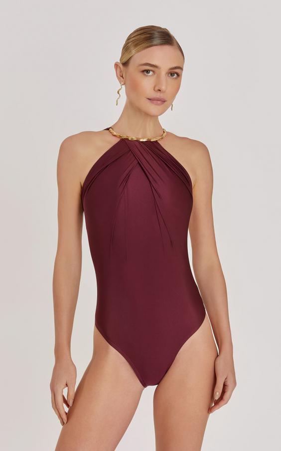 JAMBO HIGH NECK PLEATED ONE PIECE