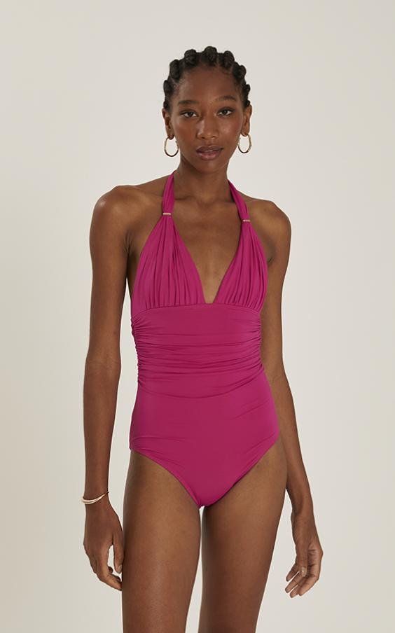 CARMINE ADJUSTABLE HALTER ONE PIECE