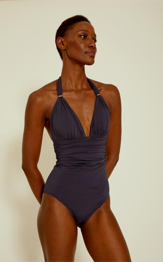 Indigo Blue Adjustable Halter One Piece