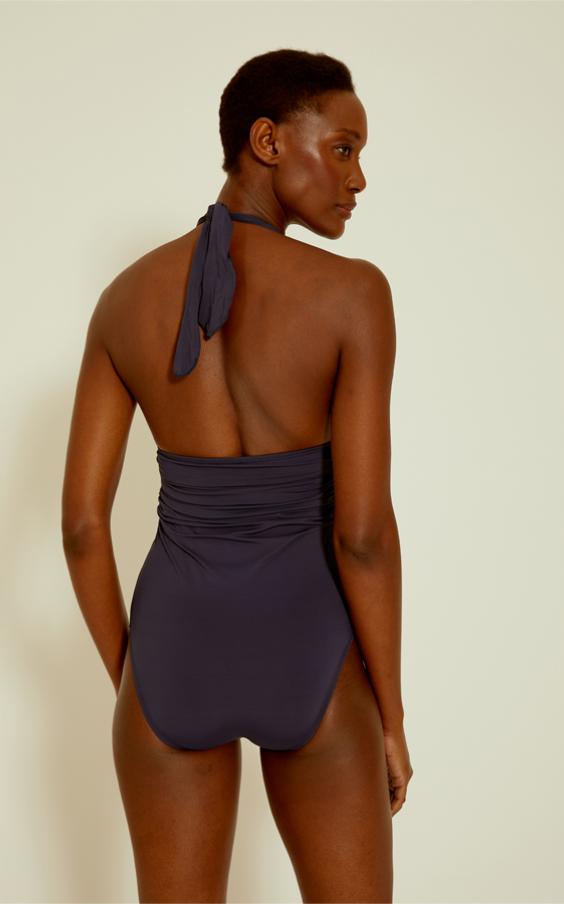 Indigo Blue Adjustable Halter One Piece