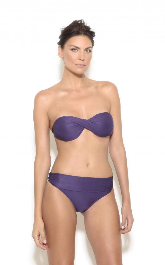 Amethyst Padded Bandeau High Waist Bikini 