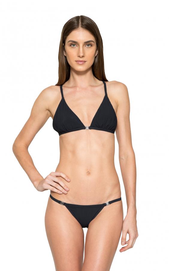 Black Strappy Triangle Bikini 