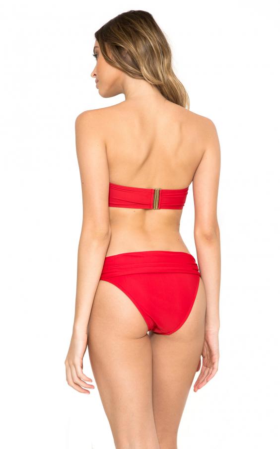 Temple V Bandeau Hi Waist Ruched Bikini 