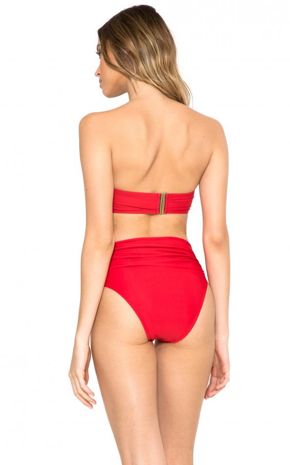 Temple V Bandeau Hi Waist Ruched Bikini 